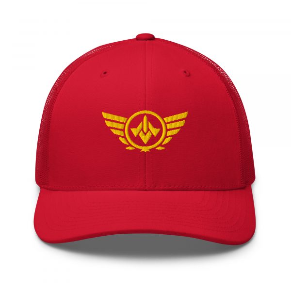 Gold Embroidered Logo Trucker Hat | Retro