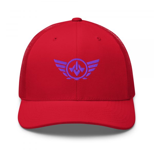 Purple Embroidered Logo Trucker Hat | Retro