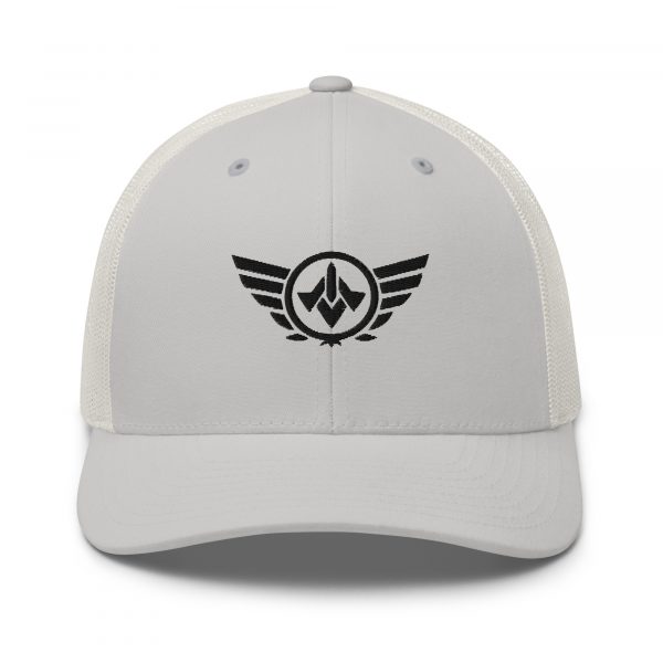 Black Embroidered Logo Trucker Hat | Retro