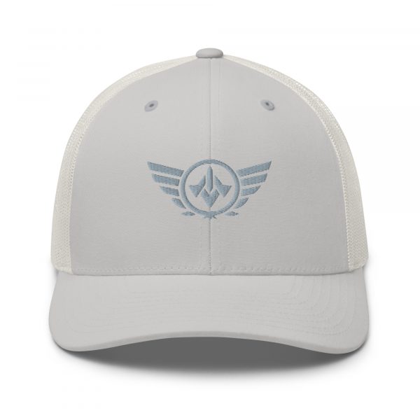 Grey Embroidered Logo Trucker Hat | Retro