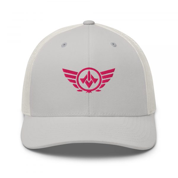 Flamingo Embroidered Logo Trucker Hat | Retro