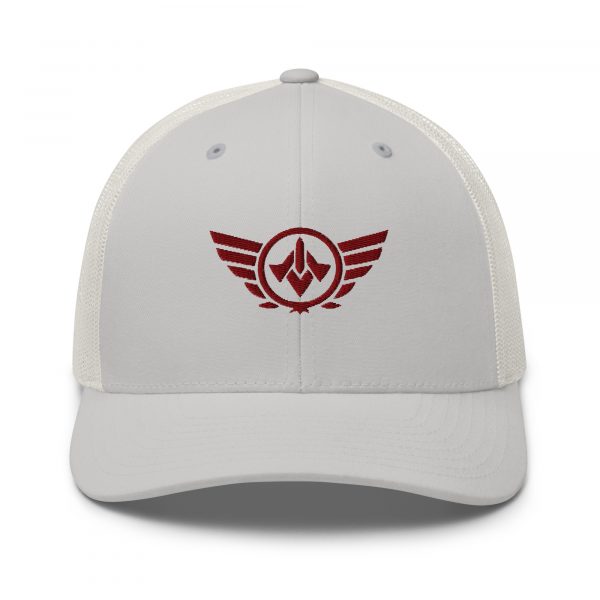 Maroon Embroidered Logo Trucker Hat | Retro