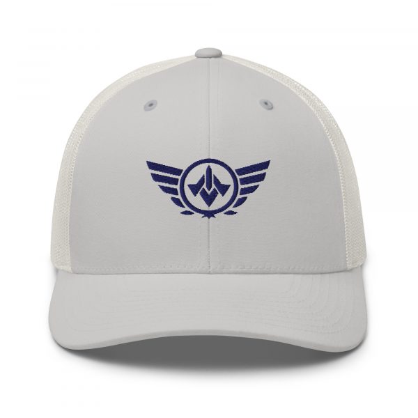 Navy Embroidered Logo Trucker Hat | Retro