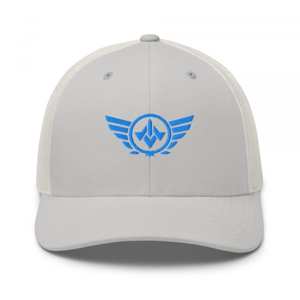 Aqua Embroidered Logo Trucker Hat | Retro
