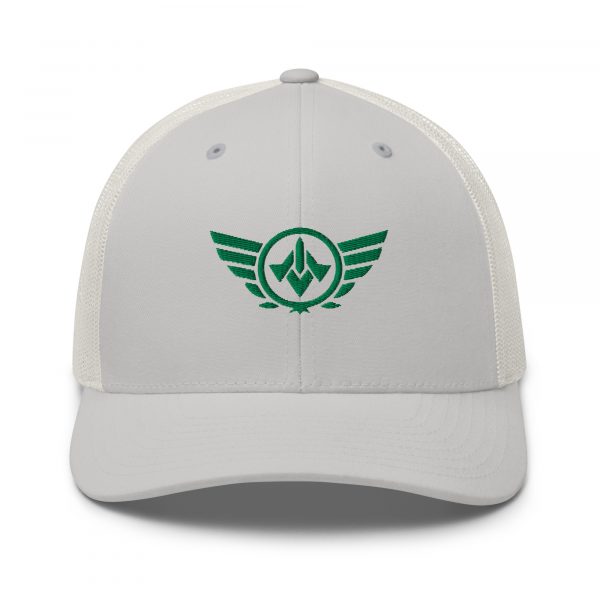 Kelly Green Embroidered Logo Trucker Hat | Retro