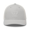 White Embroidered Brand Logo Trucker Hat | Retro