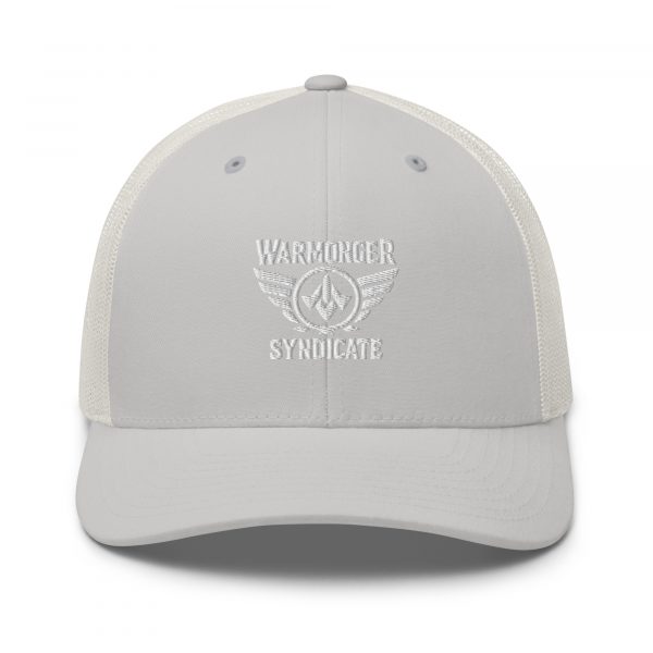 White Embroidered Brand Logo Trucker Hat | Retro