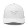 White Embroidered Logo Trucker Hat | Retro