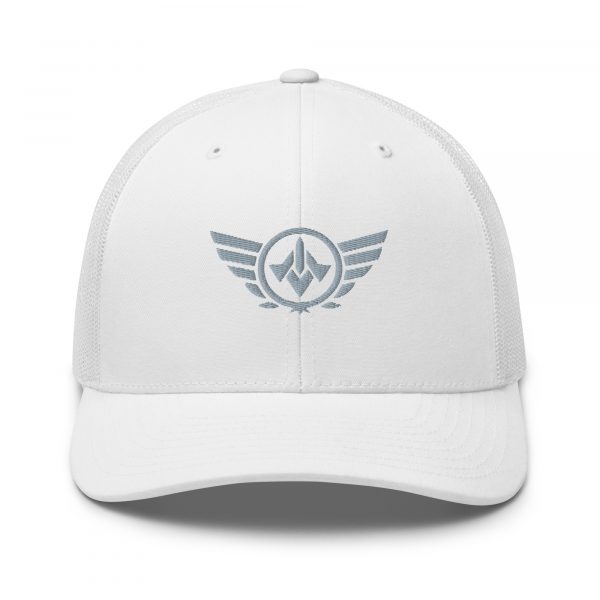 Grey Embroidered Logo Trucker Hat | Retro
