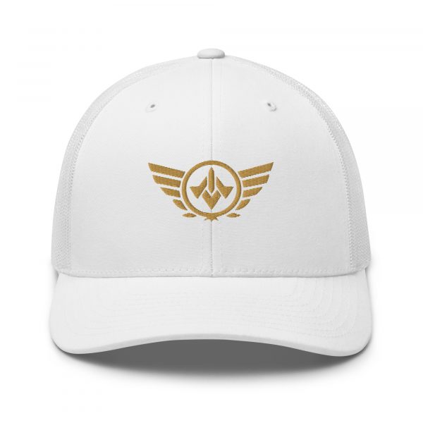 Old Gold Embroidered Logo Trucker Hat | Retro
