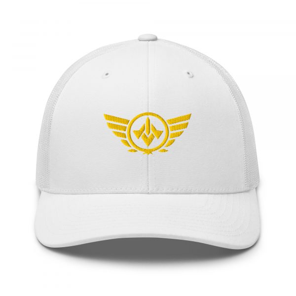 Gold Embroidered Logo Trucker Hat | Retro