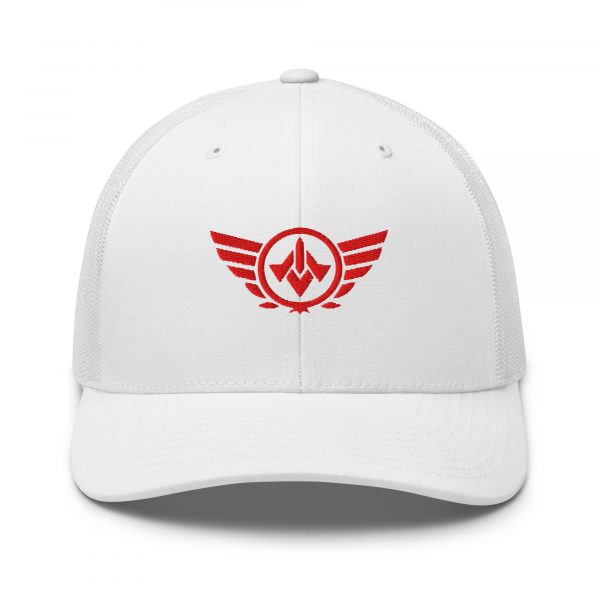 Red Embroidered Logo Trucker Hat | Retro