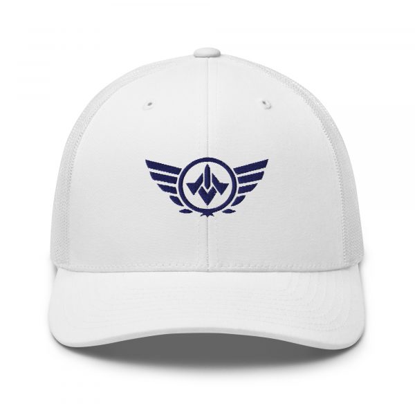 Navy Embroidered Logo Trucker Hat | Retro