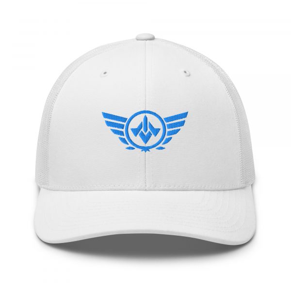Aqua Embroidered Logo Trucker Hat | Retro