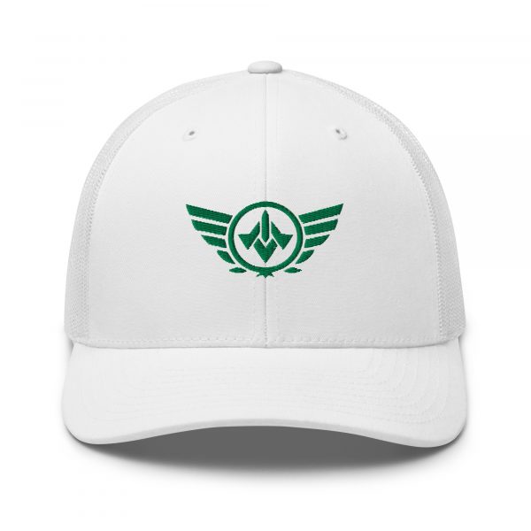 Kelly Green Embroidered Logo Trucker Hat | Retro