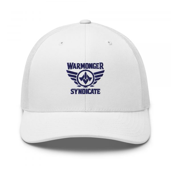 Navy Embroidered Brand Logo Trucker Hat | Retro