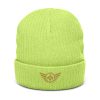 Old Gold Embroidered Logo Beanie | Ribbed
