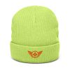 Orange Embroidered Logo Beanie | Ribbed