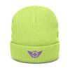 Purple Embroidered Logo Beanie | Ribbed