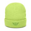 Kiwi Green Embroidered Logo Beanie | Ribbed