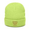Old Gold Embroidered Brand Logo Beanie | Ribbed