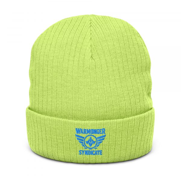 Aqua Embroidered Brand Logo Beanie | Ribbed