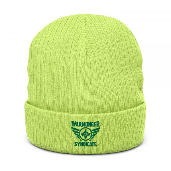 Kelly Green Embroidered Brand Logo Beanie | Ribbed