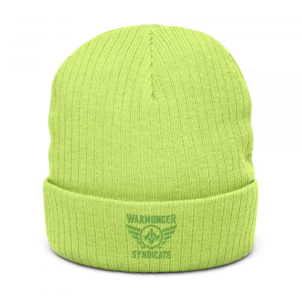 Kiwi Green Embroidered Brand Logo Beanie | Ribbed