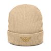 Old Gold Embroidered Logo Beanie | Ribbed