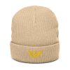 Gold Embroidered Logo Beanie | Ribbed