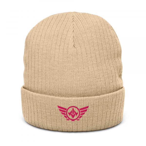 Flamingo Embroidered Logo Beanie | Ribbed