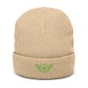 Kiwi Green Embroidered Logo Beanie | Ribbed