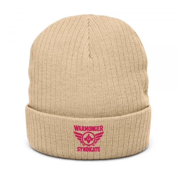 Flamingo Embroidered Brand Logo Beanie | Ribbed