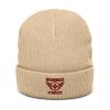 Maroon Embroidered Brand Logo Beanie | Ribbed