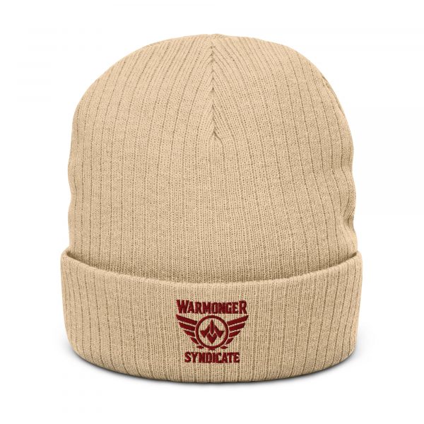 Maroon Embroidered Brand Logo Beanie | Ribbed
