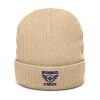 Navy Embroidered Brand Logo Beanie | Ribbed