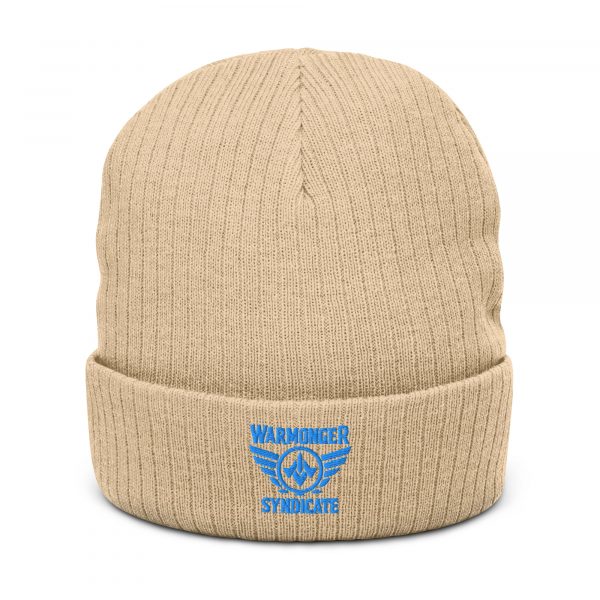 Aqua Embroidered Brand Logo Beanie | Ribbed