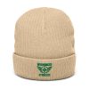 Kelly Green Embroidered Brand Logo Beanie | Ribbed