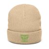 Kiwi Green Embroidered Brand Logo Beanie | Ribbed