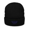 Navy Embroidered Logo Beanie | Ribbed