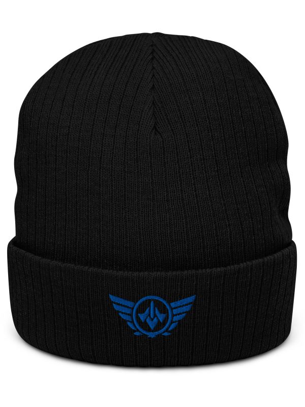 ribbed-knit-beanie-black-front-68b8e7aed7384.jpg Royale Embroidered Logo Beanie | Ribbed