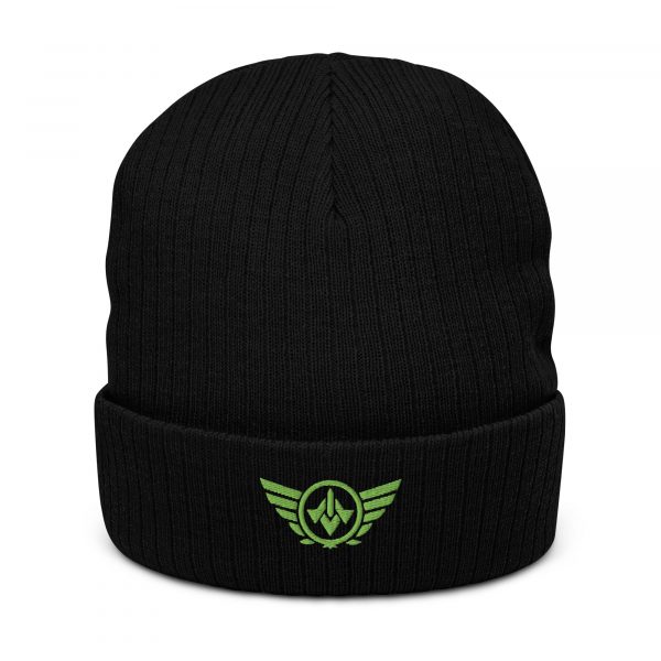 Kiwi Green Embroidered Logo Beanie | Ribbed
