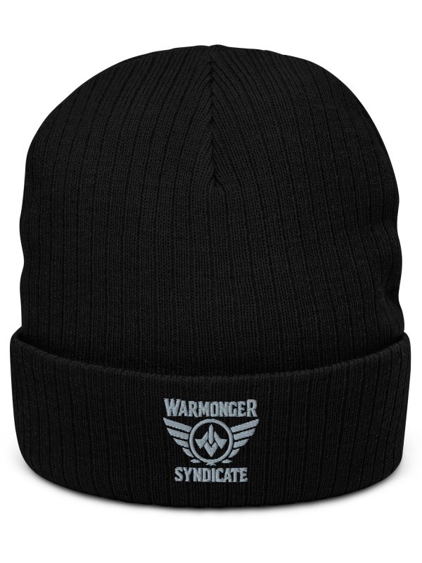 ribbed-knit-beanie-black-front-68b8f378980ef.jpg Grey Embroidered Brand Logo Beanie | Ribbed