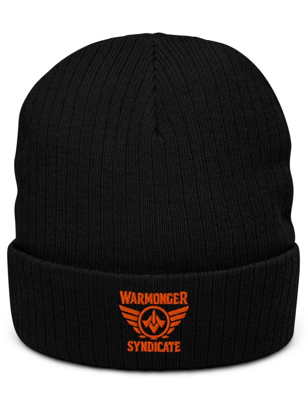 ribbed-knit-beanie-black-front-68b8f3f7033ca.jpg Orange Embroidered Brand Logo Beanie | Ribbed