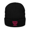 Flamingo Embroidered Brand Logo Beanie | Ribbed