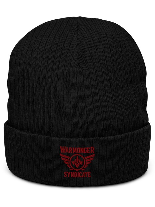 ribbed-knit-beanie-black-front-68b8f51f2f8ac.jpg Maroon Embroidered Brand Logo Beanie | Ribbed