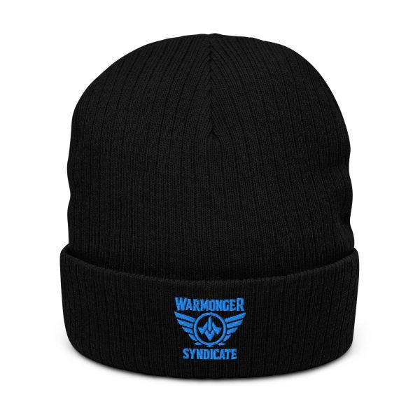 Aqua Embroidered Brand Logo Beanie | Ribbed