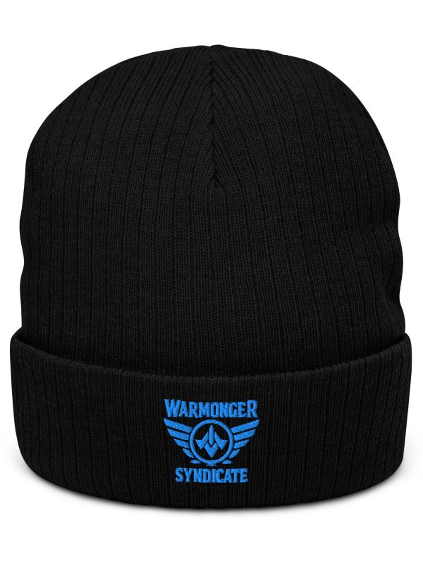 Aqua Embroidered Brand Logo Beanie | Ribbed