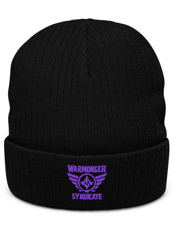 ribbed-knit-beanie-black-front-68b8f5d1e2d2c.jpg Purple Embroidered Brand Logo Beanie | Ribbed
