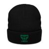 Kelly Green Embroidered Brand Logo Beanie | Ribbed